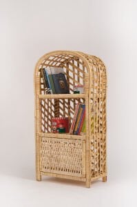 Dekoratif Hasır Raf Kitaplık Kapaklı