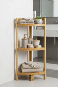 Bambu 3 Katlı Köşe Raf