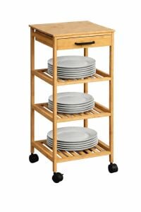 Bambu Tekerlekli Düzenleyici Raf Ünitesi