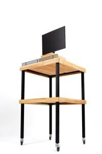 Çam Ahşap Tablalı Çerçeveli Metal Teşhir Standı