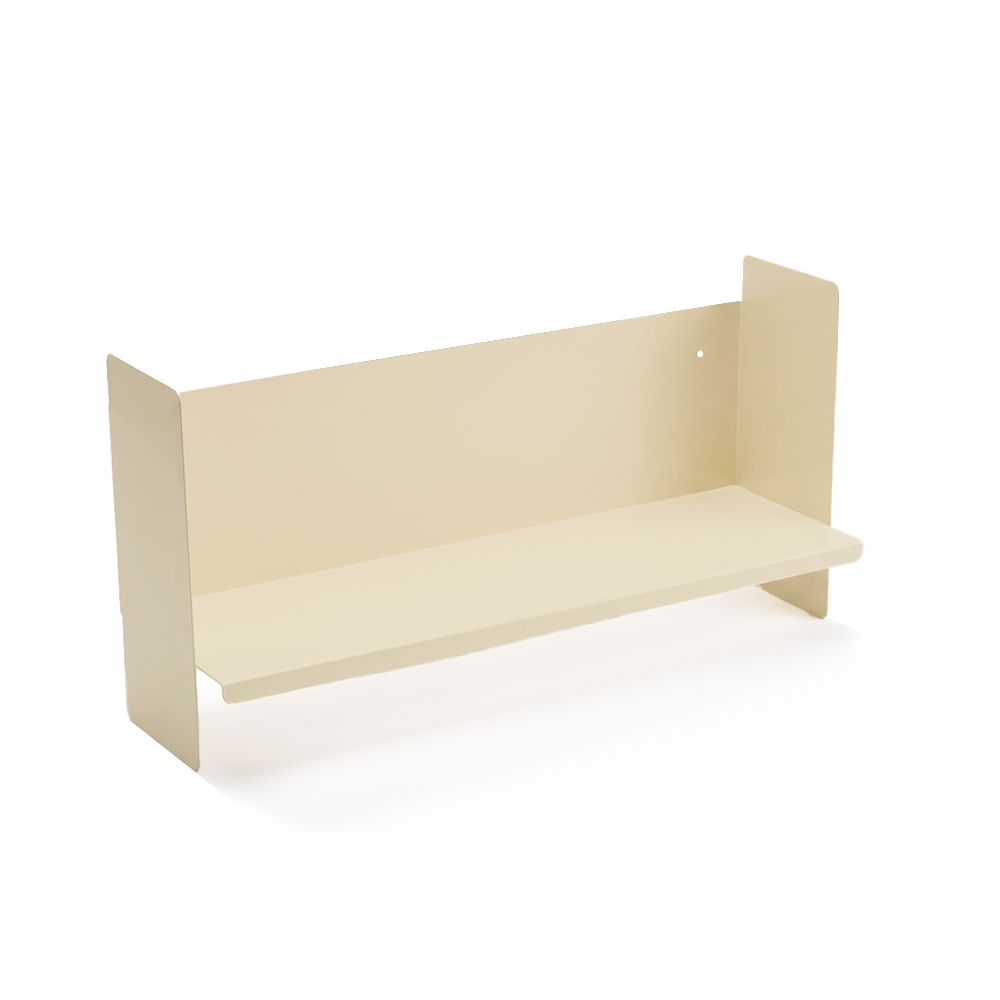 Beyaz Metal Duvar Rafı - Masa Üstü Kitaplık ve Çok Amaçlı Ofis Düzenleyici 21x50 cm