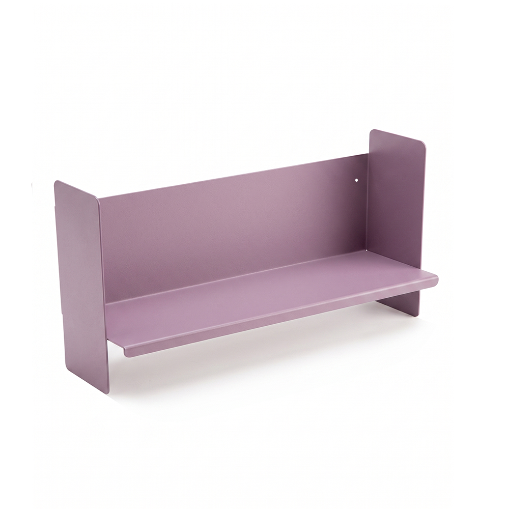 Mor Metal Duvar Rafı - Masa Üstü Kitaplık ve Çok Amaçlı Ofis Düzenleyici 21x50 cm