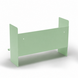Yeşil Metal Duvar Rafı - Masa Üstü Kitaplık ve Çok Amaçlı Ofis Düzenleyici 21x50 cm