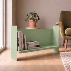 Yeşil Metal Duvar Rafı - Masa Üstü Kitaplık ve Çok Amaçlı Ofis Düzenleyici 21x50 cm