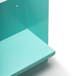 Mavi Metal Duvar Rafı - Masa Üstü Kitaplık ve Çok Amaçlı Ofis Düzenleyici 21x70 cm