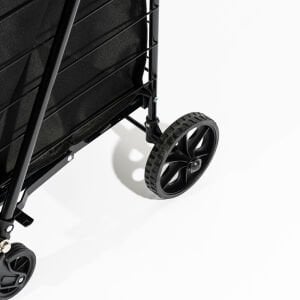 4 Tekerlekli 60 L Katlanabilir Kılıflı Pazar Arabası – 360° Dönebilen Metal İskeletli Siyah Alışveriş Arabası