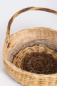 Round Wicker Christmas Basket