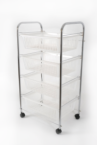 4 Tier Vegetable Rack Chrome Transparent