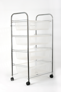 4 Katlı Sebzelik Krom Şeffaf