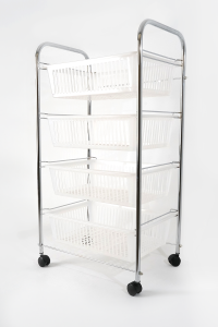 4 Katlı Sebzelik Krom Şeffaf