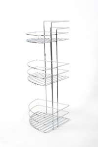 3-Piece Cornered Bathroom Shelf Shampoo Holder Chrome