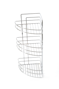 3'lü Köşeli Banyo Rafı Şampuanlık Krom