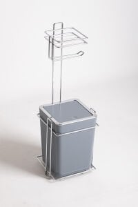 Çöp Kovalı Tuvalet Kağıtlığı ve Çöp Kovası Gri