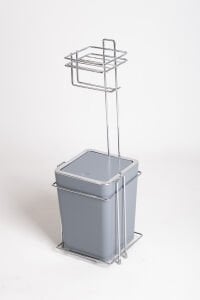 Çöp Kovalı Tuvalet Kağıtlığı ve Çöp Kovası Gri