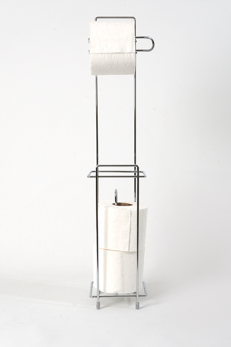 Toilet Paper Holder Spare Square Chrome