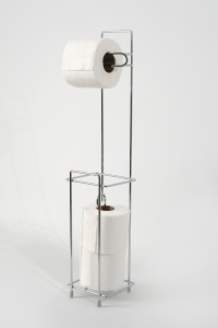 Toilet Paper Holder Spare Square Chrome