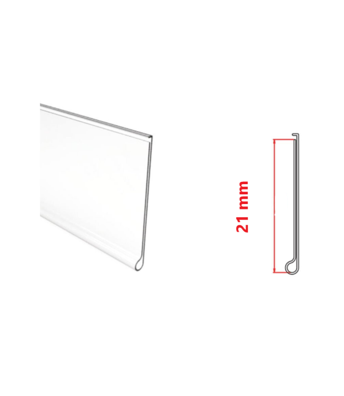 Yapışkanlı Etiketlik 50 cm Şeffaf H:21