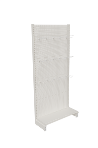 Metal Wall Shelf Perforated Back Panel H: 206 L: 90 Perforated Sheet Metal Insert Labeled Spot Wire 20 cm