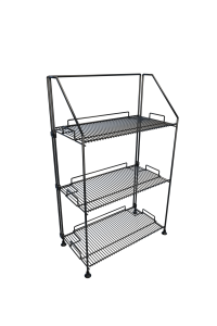 Akroraf 3'lü Siyah Metal Özel Tasarım Çok Amaçlı Raf Mutfak Banyo Dekoratif Raf