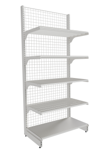 Tel Arka Panolu Tel Raflı Duvar Reyonu 2270x1000x500 mm Beyaz