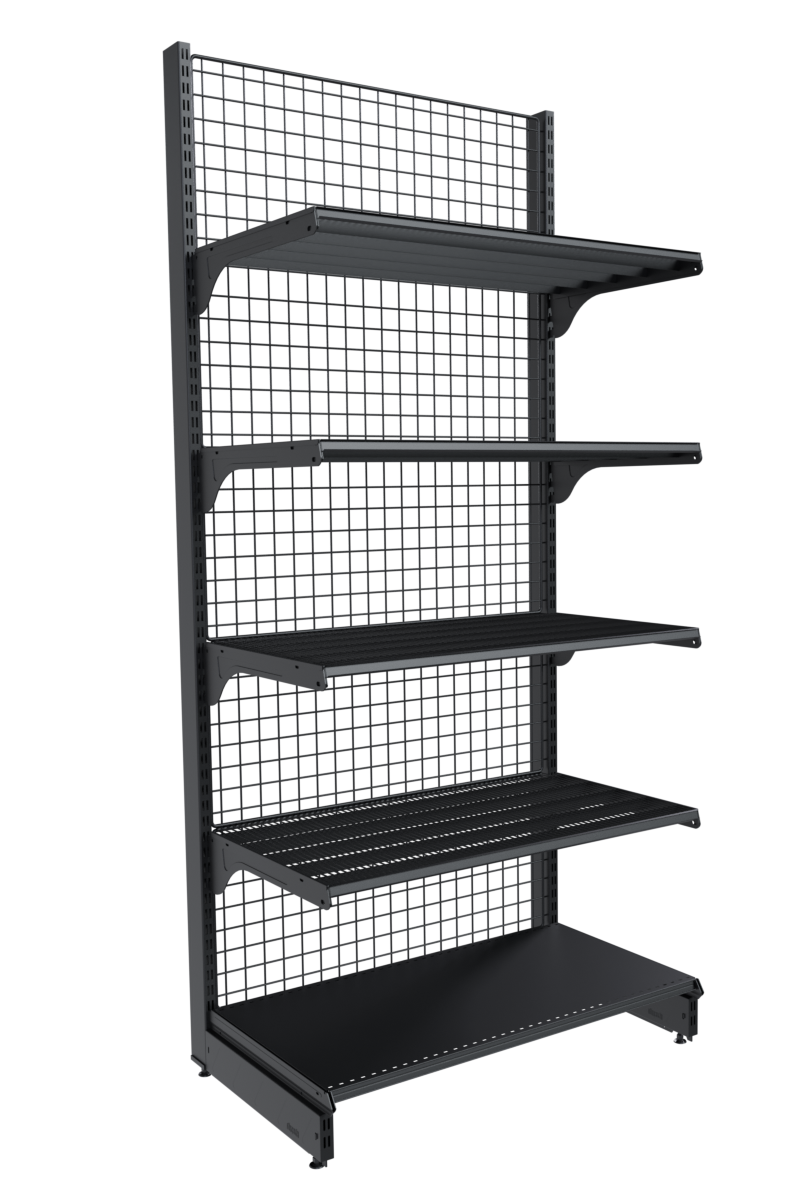 Tel Arka Panolu Tel Raflı Duvar Reyonu 227x1000x500 mm Antrasit