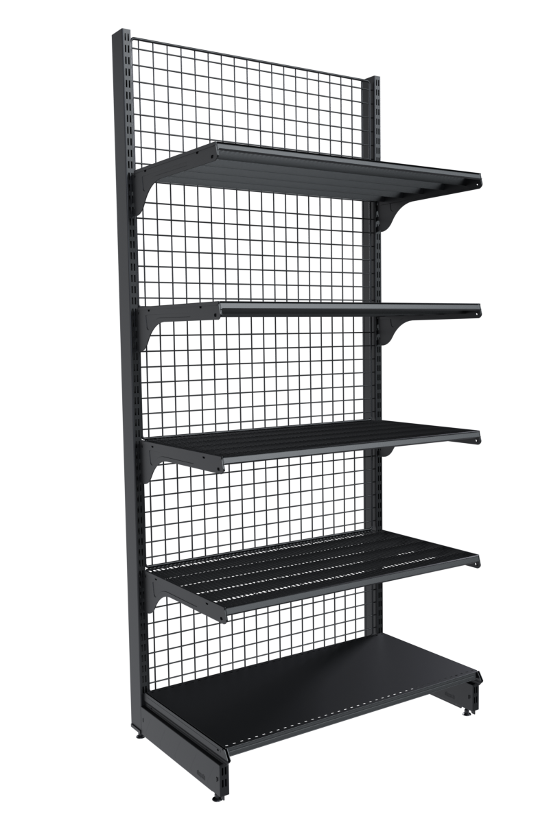 Tel Arka Panolu Tel Raflı Duvar Reyonu 227x1000x500 mm Antrasit