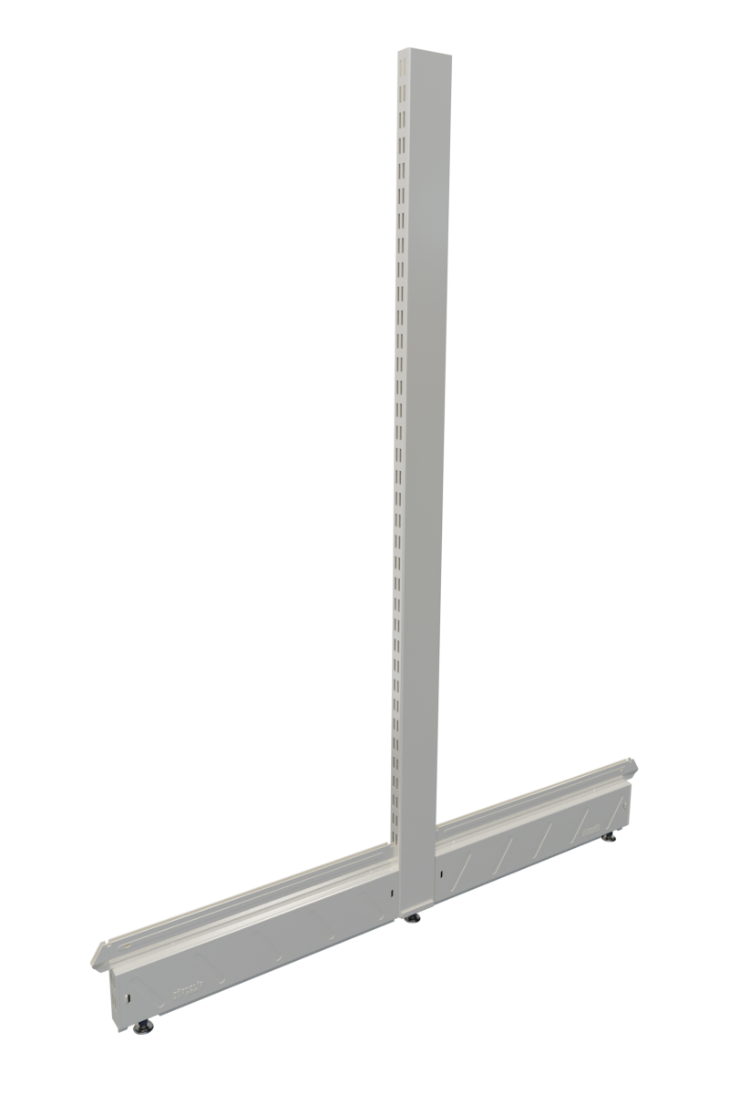 Double Sided Wall Shelf End Set 1430x500 mm White