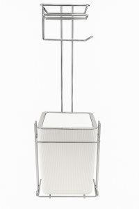 Çöp Kovalı Tuvalet Kağıtlığı ve Çöp Kovası Beyaz