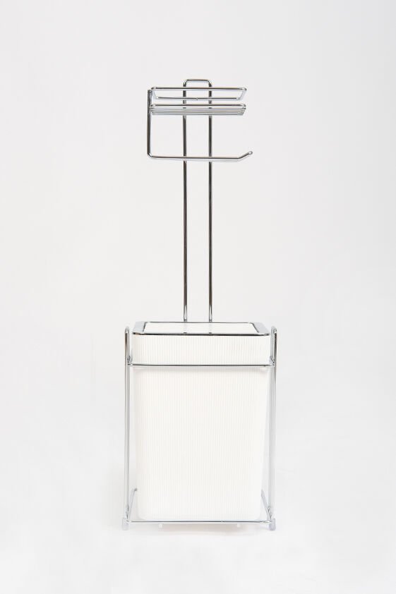 Toilet Paper Holder with Trash Can and Trash Can White