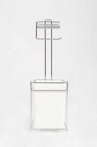 Çöp Kovalı Tuvalet Kağıtlığı ve Çöp Kovası Beyaz