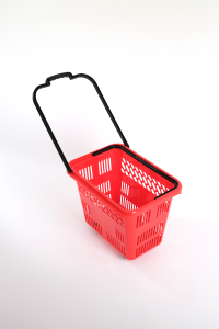 Tekerlekli Market Sepeti (Tekerlekli Alışveriş Sepeti) 54 L Kırmızı