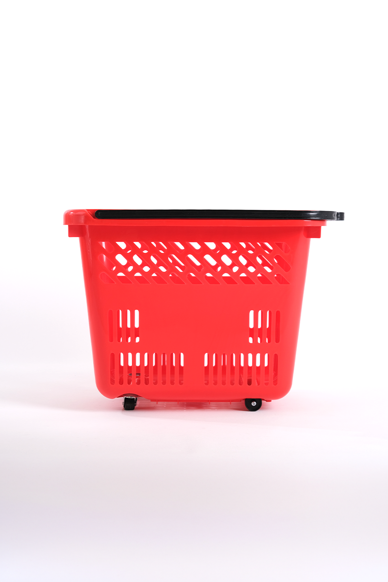 Tekerlekli Market Sepeti (Tekerlekli Alışveriş Sepeti) 54 L Kırmızı