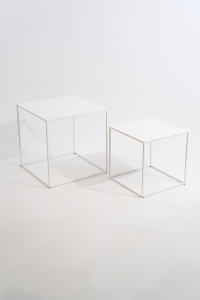 Metal 2-Piece Coffee Table White
