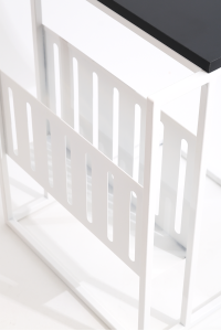 White Metal Coffee Table with Magazine Holder