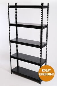 5 Tier Light Duty Shelving Unit Black 30x91