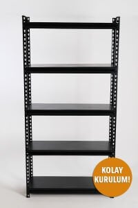 5 Tier Light Duty Shelving Unit Black 30x91