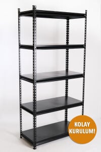 5 Tier Light Duty Shelving Unit Black 45x93