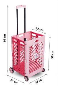Katlanabilir Pazar Arabası Pembe
