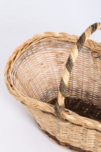 Tek Saç Örgü Hasır Sepet H : 24 cm