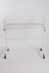 Wheeled Display Basket White