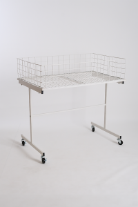 Wheeled Display Basket White