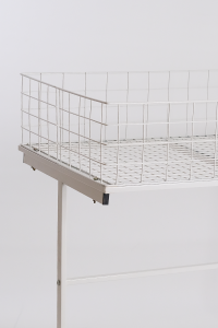 Wheeled Display Basket White