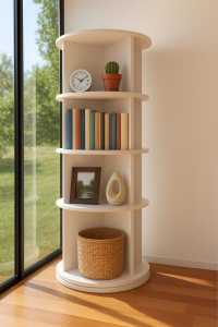 360 derece Dönen Dolap Teşhir Standı, Kitaplık, Ayakkabılık, Çantalık Çok Amaçlı Raf