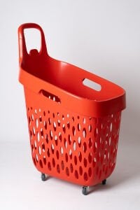 Tekerlekli Market Sepeti (Tekerlekli Alışveriş Sepeti Kırmızı Saplı ) 73 L Kırmızı