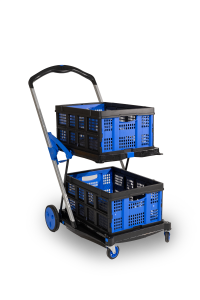 Multi-Purpose Functional 2-layer Foldable Storage Shopping Cart with Box