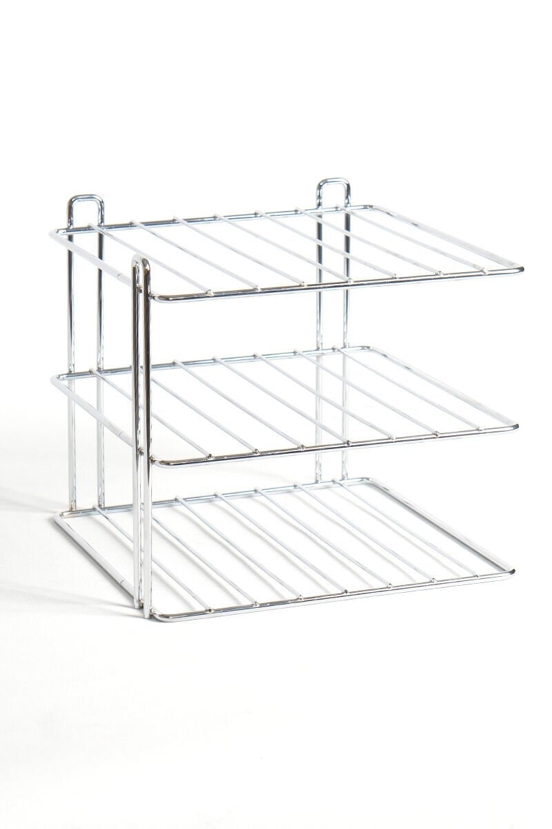 Cupboard Shelf Organizer Plate Rack Chrome