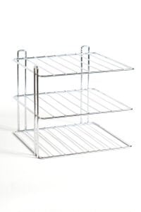 Cupboard Shelf Organizer Plate Rack Chrome