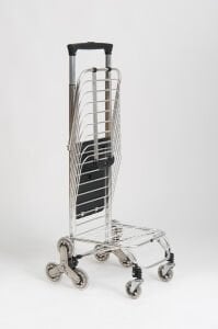 Taşınabilir Katlanabilir Alışveriş Pazar Arabası Altı Tekerlekli Metalik 30 Kg