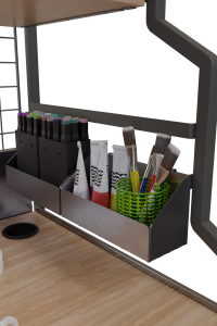 Özel Tasarım İki Raflı Ofis Bilgisayar Çalışma Masası Kalemlik