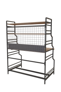 Özel Tasarım İki Raflı Ofis Bilgisayar Çalışma Masası Tel Arka Pano